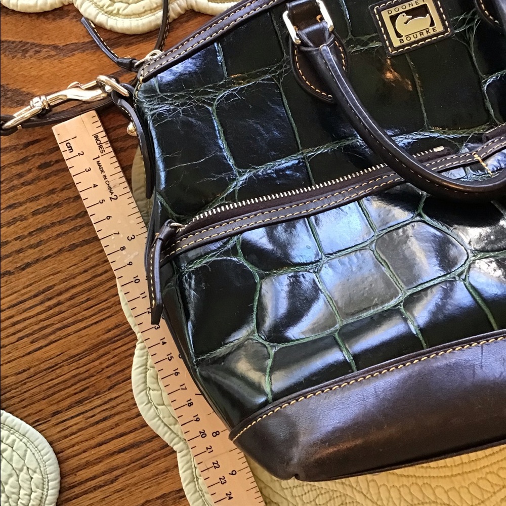 Dooney & Bourke Dillon Dark Green Crocodile tote - Picture 5 of 16